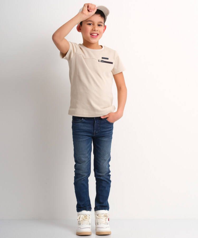 terStal Jongens fancy pique t-shirt beige in maat