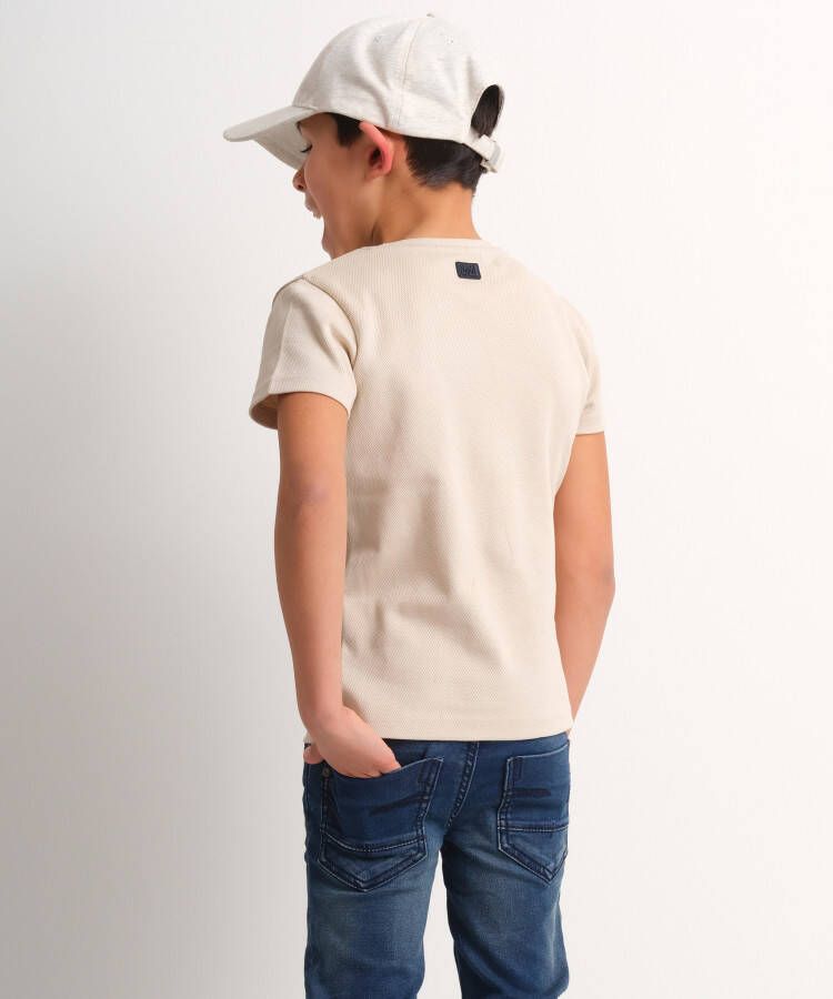 terStal Jongens fancy pique t-shirt beige in maat