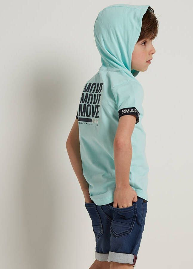 terStal Jongens stoer t-shirt met capuchon licht groen in maat