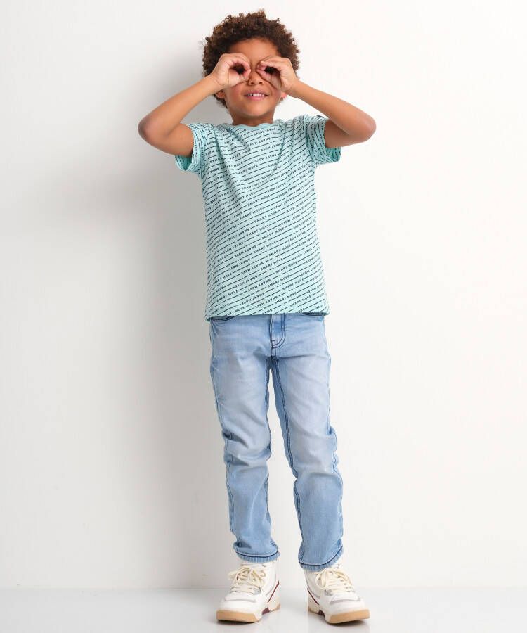 terStal Jongens t-shirt all-over tekstprint licht groen in maat