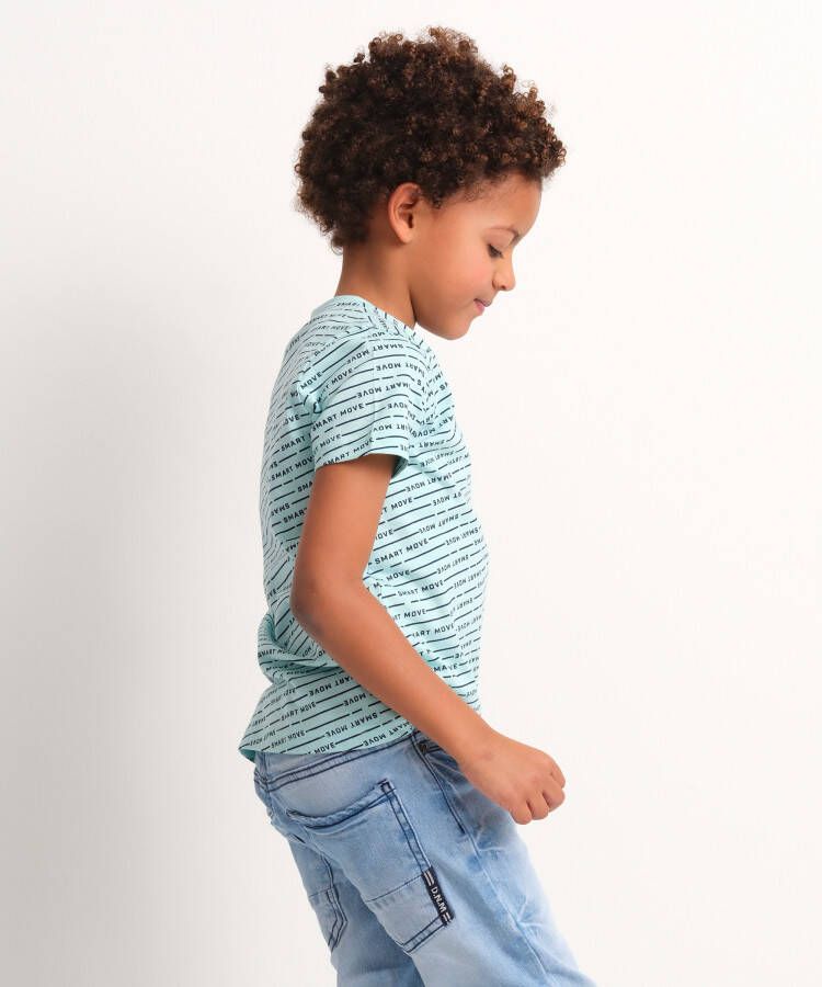 terStal Jongens t-shirt all-over tekstprint licht groen in maat