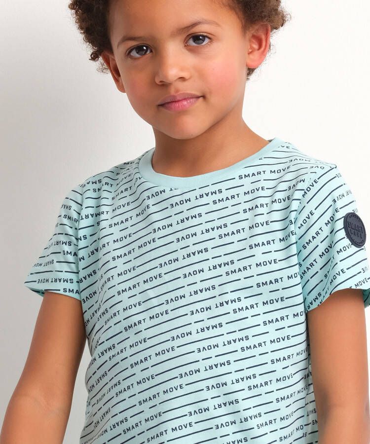 terStal Jongens t-shirt all-over tekstprint licht groen in maat