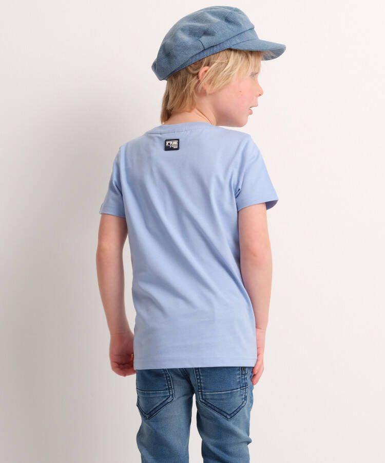 terStal Jongens t-shirt borstzak embossprint blauw in maat