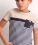 TerStal Jongens t-shirt borstzakje gestreept beige in maat - Thumbnail 5