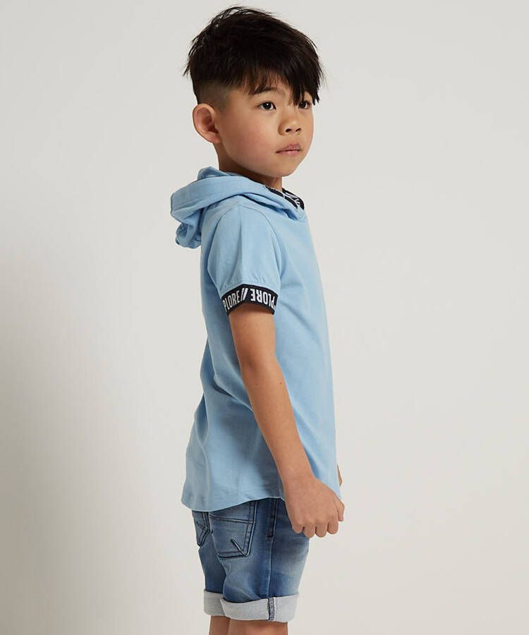 terStal Jongens t-shirt capuchon backprint blauw in maat
