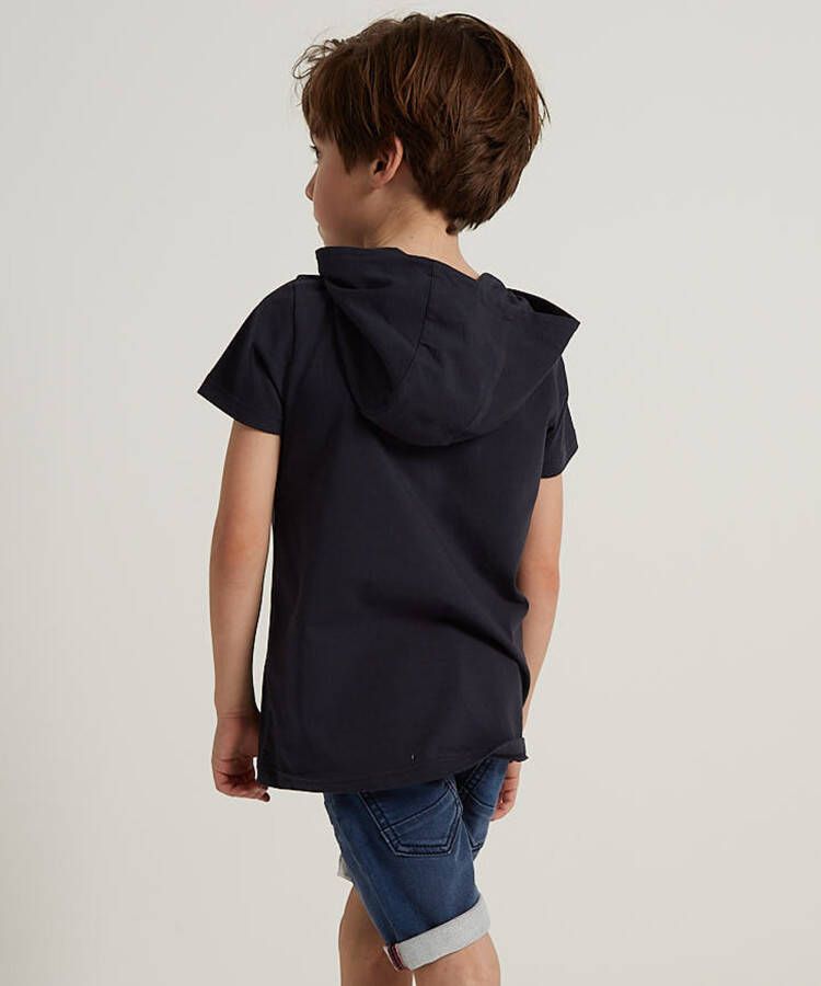 terStal Jongens t-shirt capuchon en rits blauw in maat
