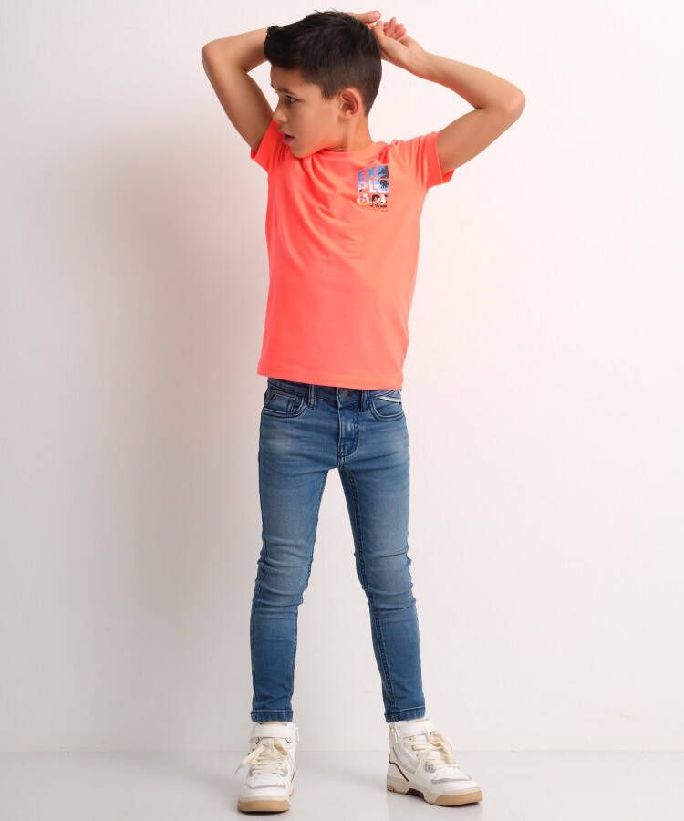terStal Jongens t-shirt fotoborstprint koraal in maat