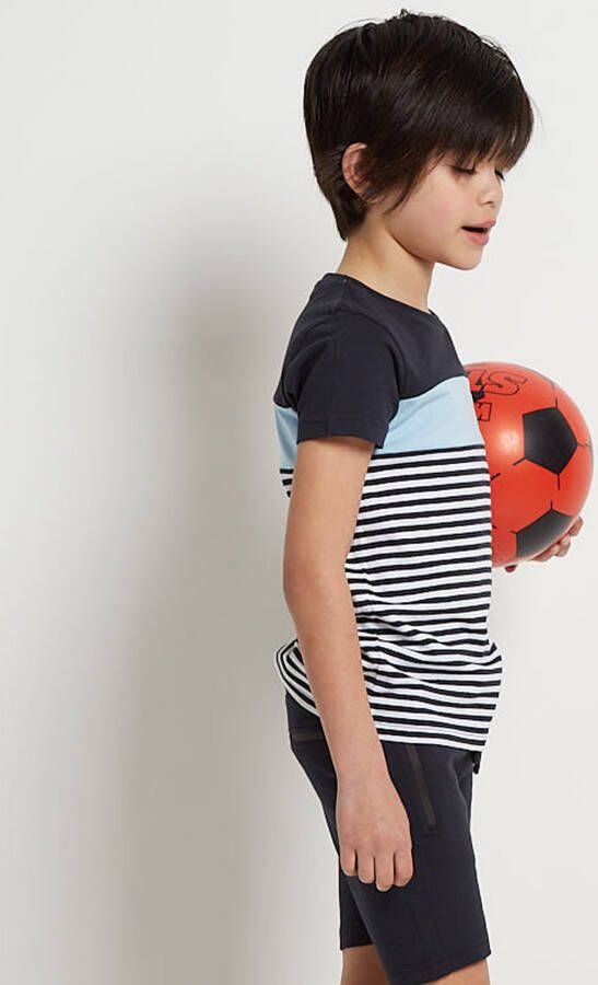 terStal Jongens t-shirt gestreept design blauw in maat