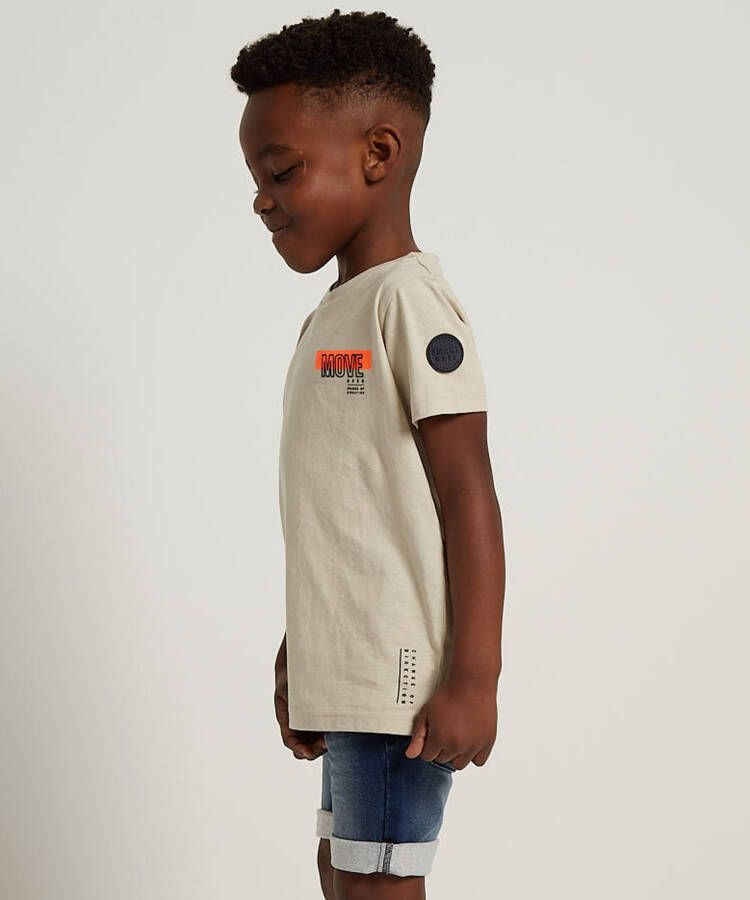 terStal Jongens t-shirt kleine borstopdruk beige in maat