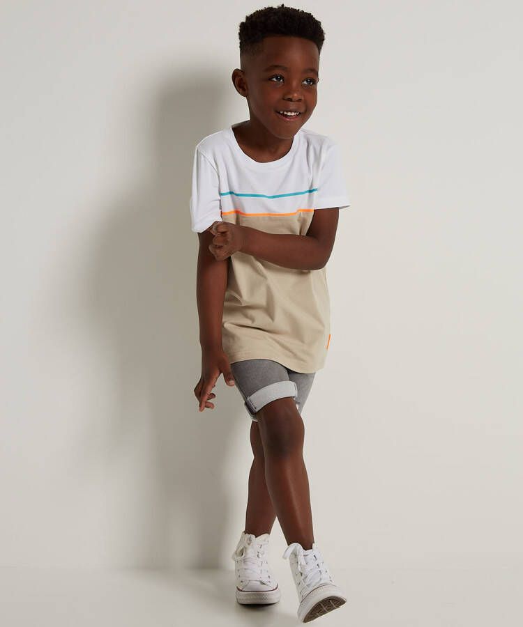 terStal Jongens t-shirt met doorsnee print beige in maat