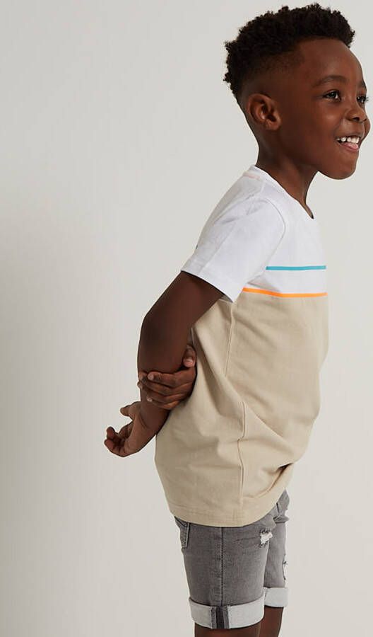terStal Jongens t-shirt met doorsnee print beige in maat