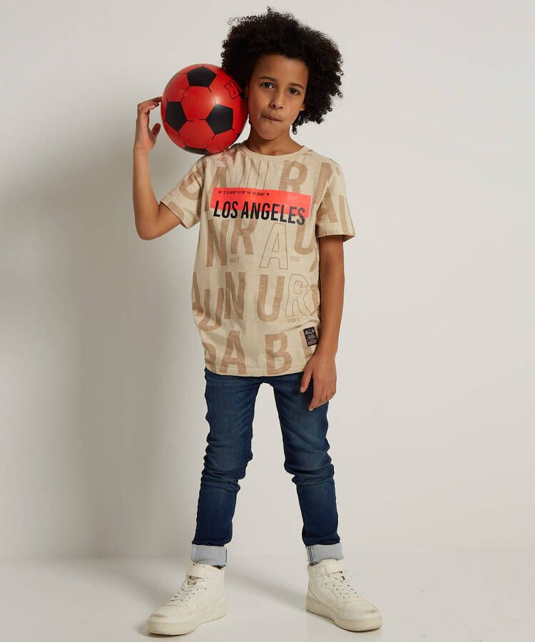 terStal Jongens t-shirt met rubberprint beige in maat