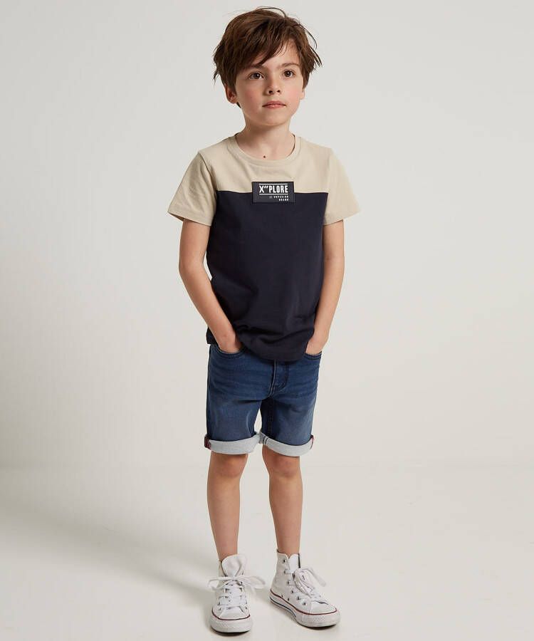 terStal Jongens tweekleurig t-shirt beige in maat
