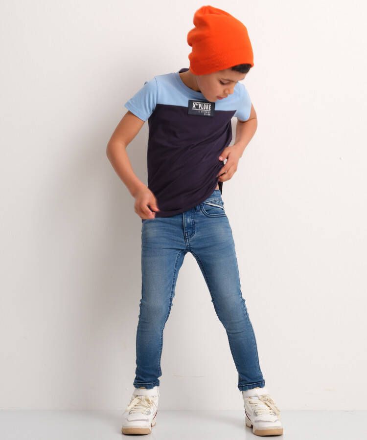 terStal Jongens tweekleurig t-shirt blauw in maat