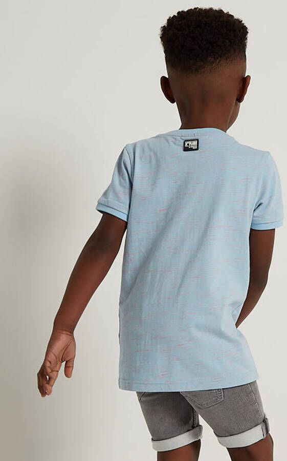 terStal Jongens tweetoon t-shirt met rits blauw in maat