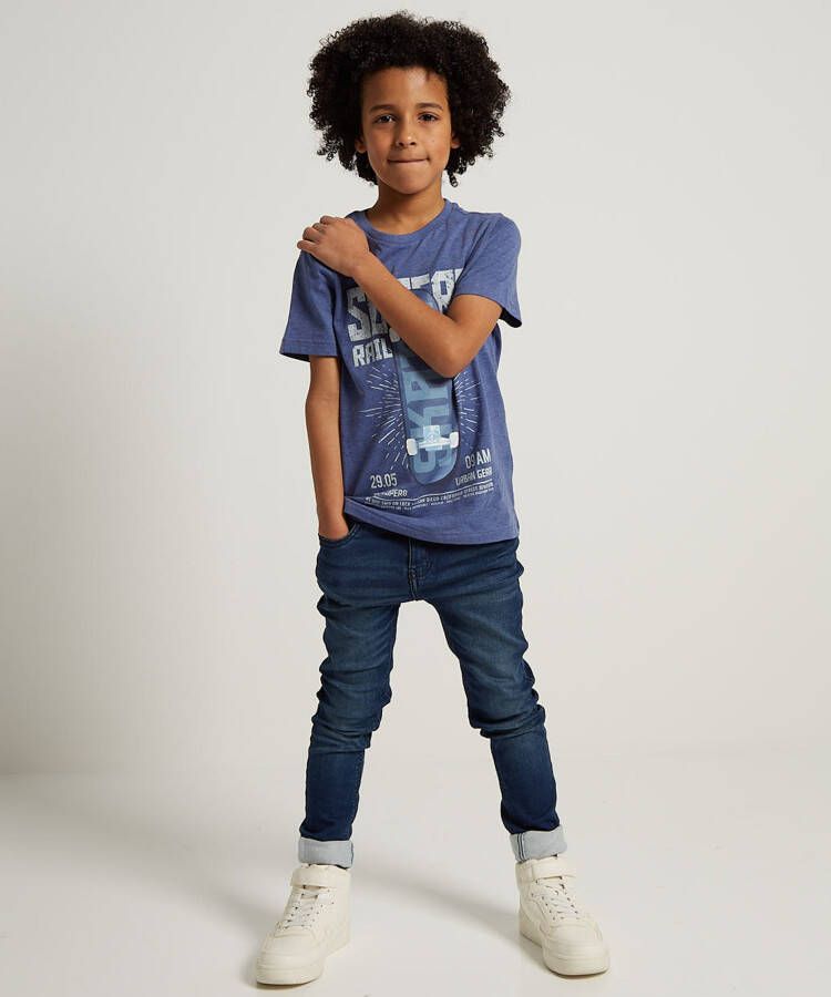 terStal Jongens tweetoon t-shirt opdruk blauw in maat