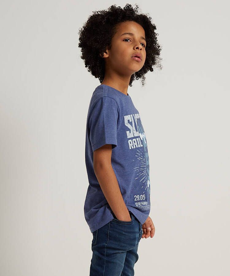 terStal Jongens tweetoon t-shirt opdruk blauw in maat