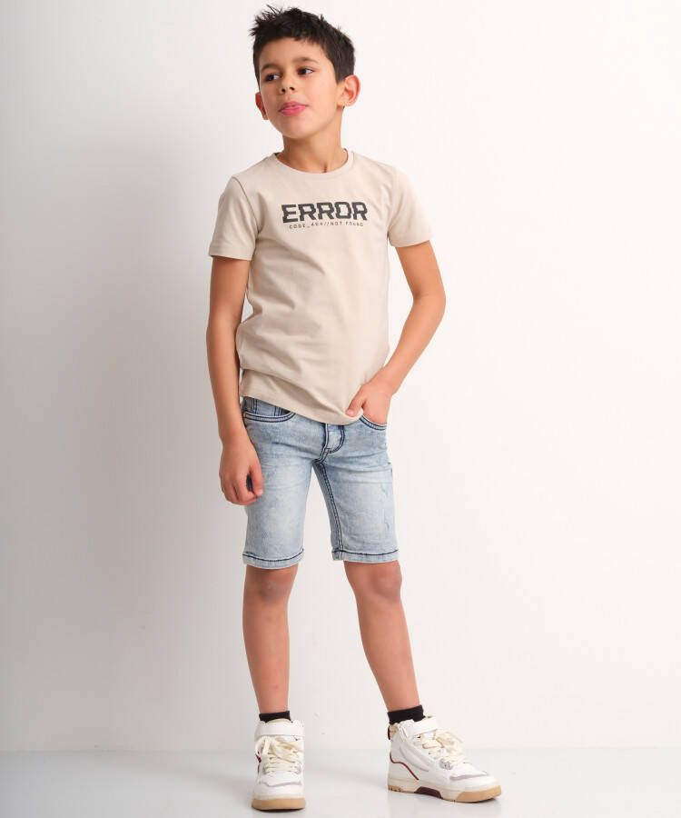 terStal Jongens uni t-shirt tekstopdruk beige in maat