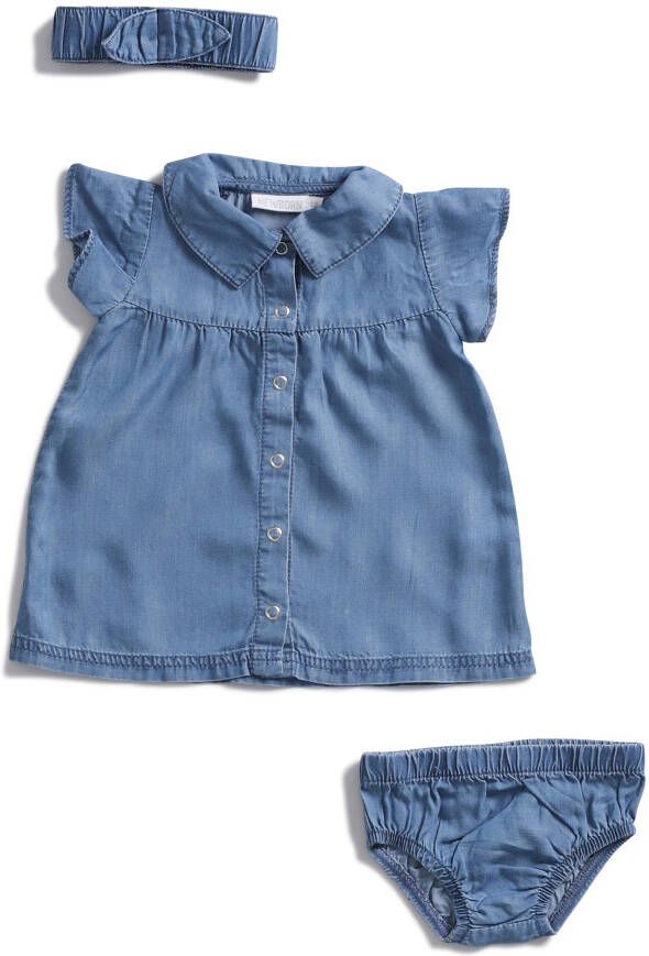 TerStal Baby set: jurk met broekje en hoofdband blauw in maat