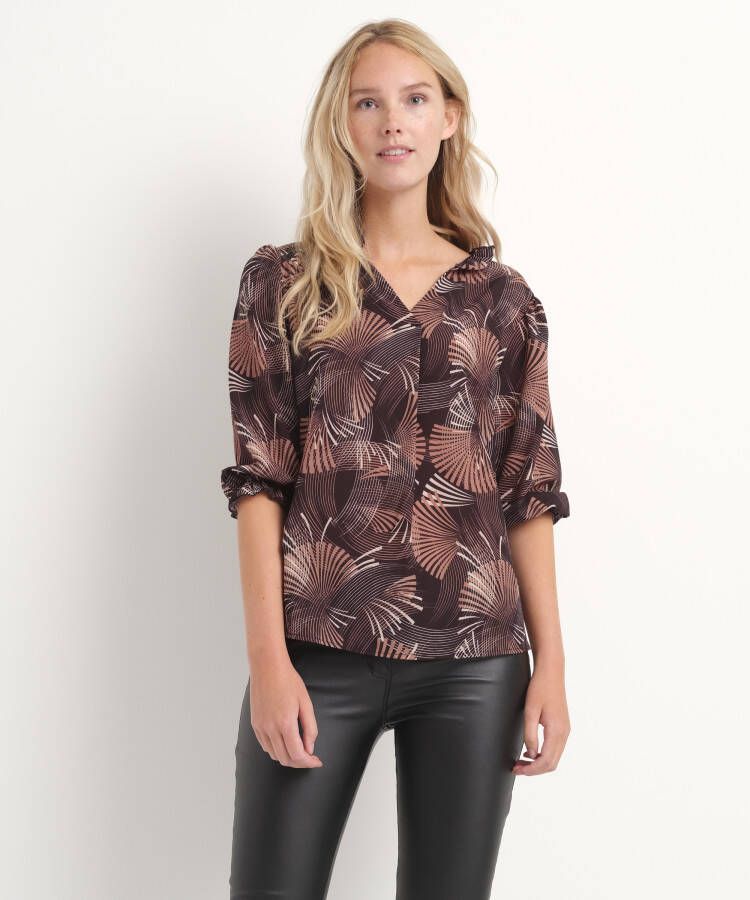 TerStal Blouse met plooi zwart in maat