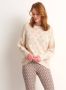TerStal Dames ajour gebreide trui beige in maat - Thumbnail 1