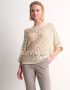 TerStal Dames ajour trui vleermuismouw beige in maat - Thumbnail 1