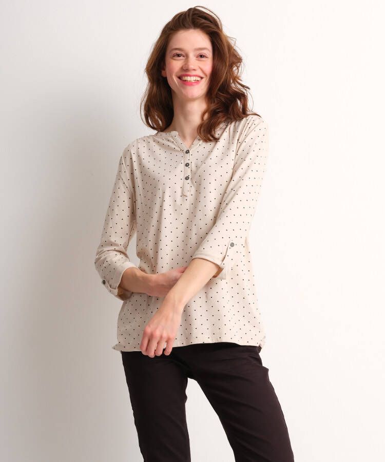 TerStal Dames basic top stippen beige in maat
