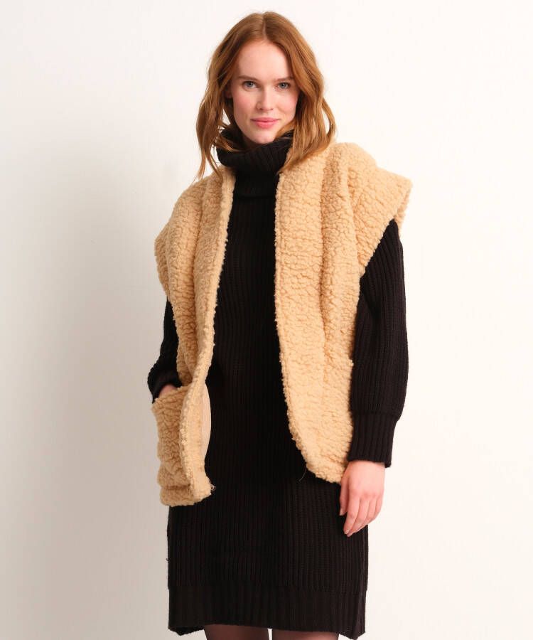 TerStal Dames beige teddy gilet beige in maat