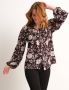 TerStal Dames blouse all-over bloemenprint zwart in maat - Thumbnail 1