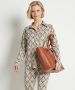 TerStal Dames blouse all-over ruitjes beige in maat - Thumbnail 1