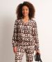 TerStal Dames blouse driehoeksprint beige in maat - Thumbnail 1