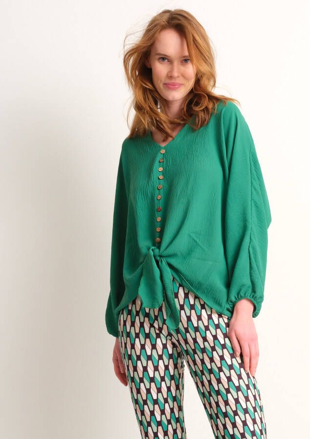 TerStal Dames blouse met knopen groen in maat
