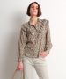 TerStal Dames blouse met ruche v-design groen in maat - Thumbnail 1