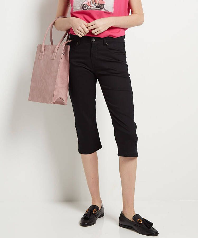 TerStal Dames capri broek twill stretch zwart in maat