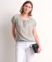 TerStal Dames chiffon blouse met elastiek groen in maat - Thumbnail 1