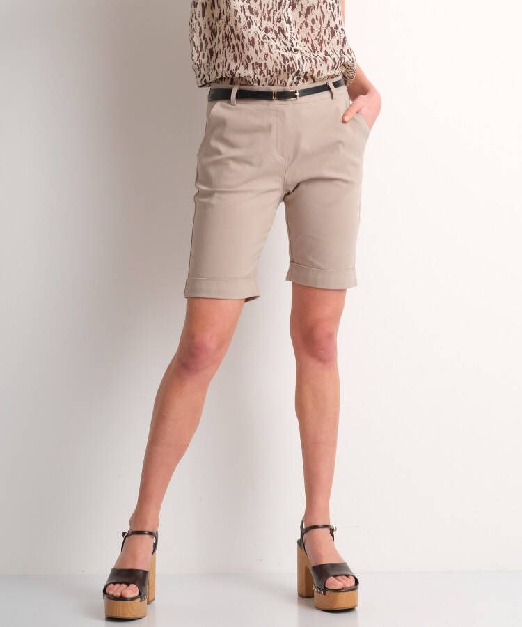 TerStal Dames fancy short met riem beige in maat