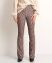 TerStal Dames flared broek grafische print zwart in maat - Thumbnail 1
