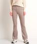 TerStal Dames flared broek retroprint beige in maat - Thumbnail 1