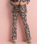 TerStal Dames flared broek zebraprint zwart in maat - Thumbnail 1