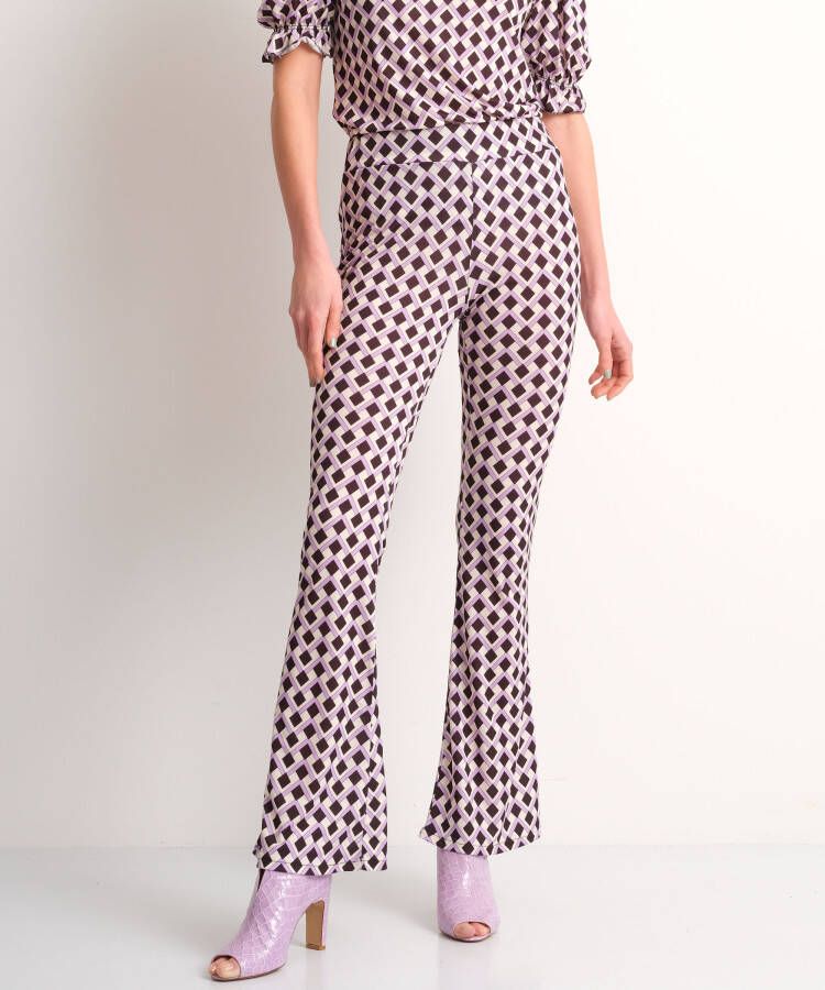TerStal Dames flared fit broek travellook paars in maat