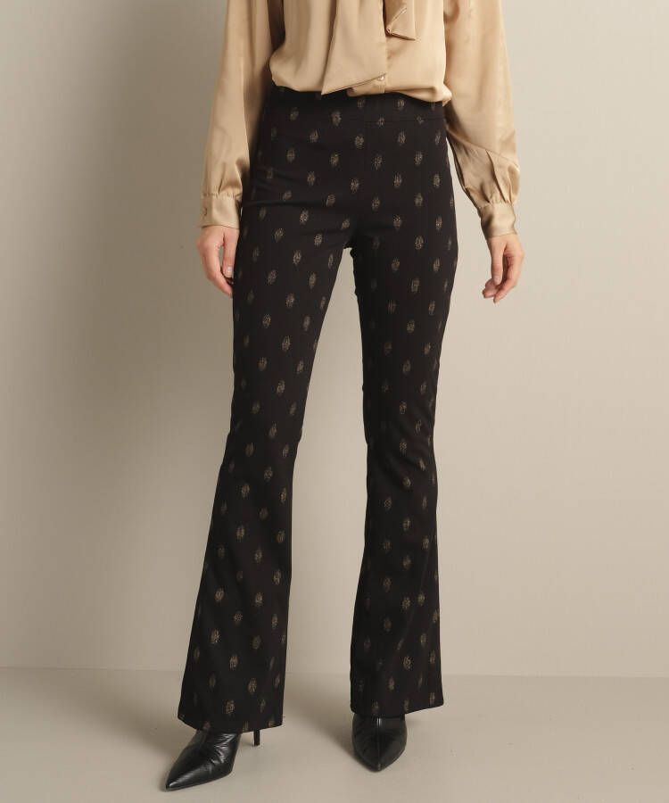 TerStal Dames Flared fit glitter pantalon zwart in maat