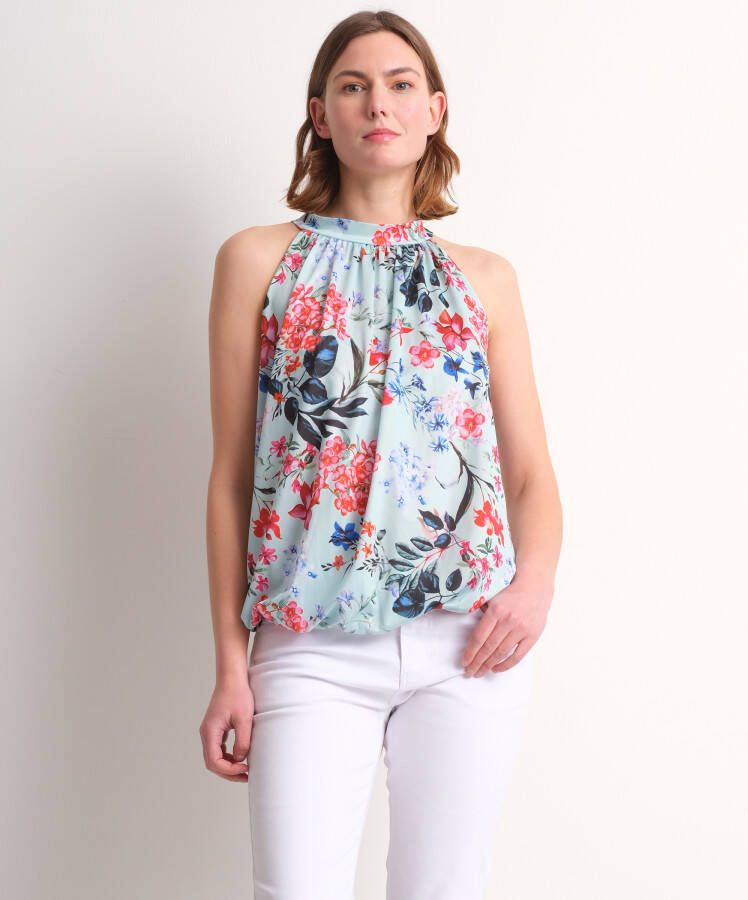 TerStal Dames halter blouse bloemenprint groen in maat