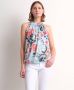 TerStal Dames halter blouse bloemenprint groen in maat - Thumbnail 1
