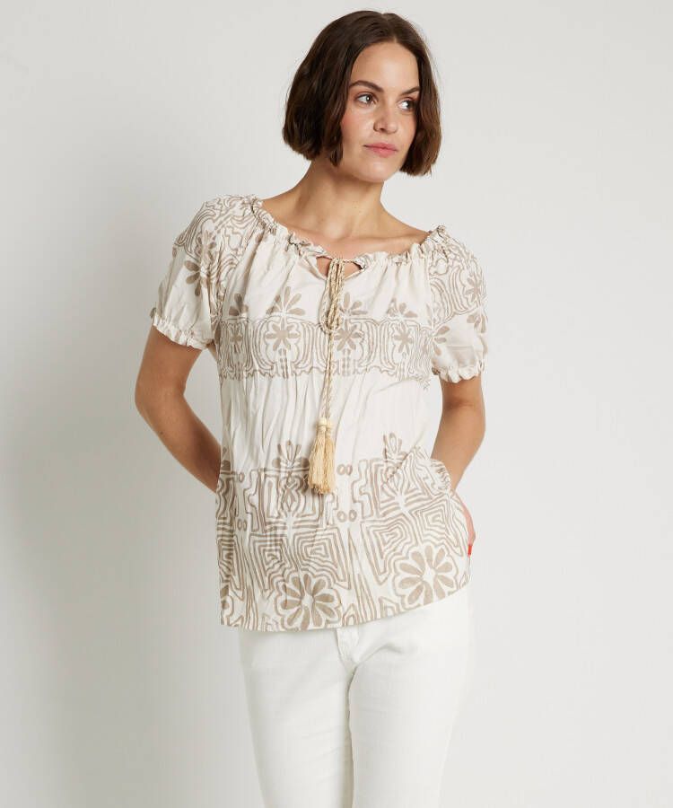 TerStal Dames ibizalook blouse beige in maat