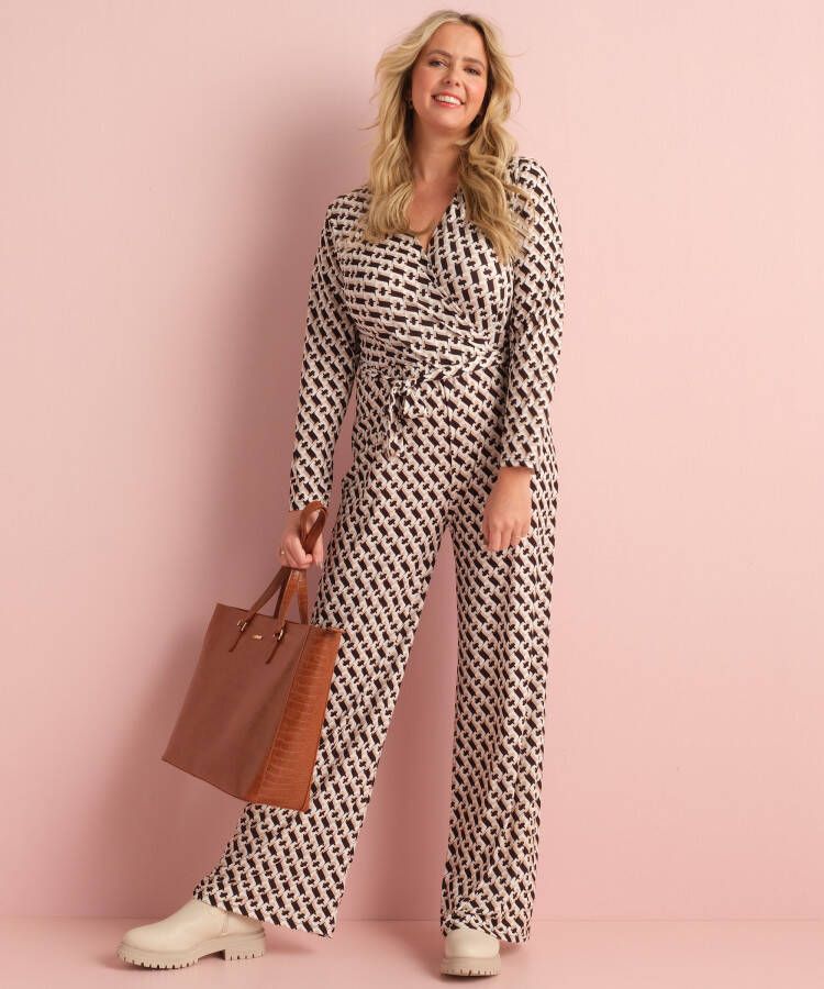 TerStal Dames jumpsuit schubben print zwart in maat Kledingwinkel