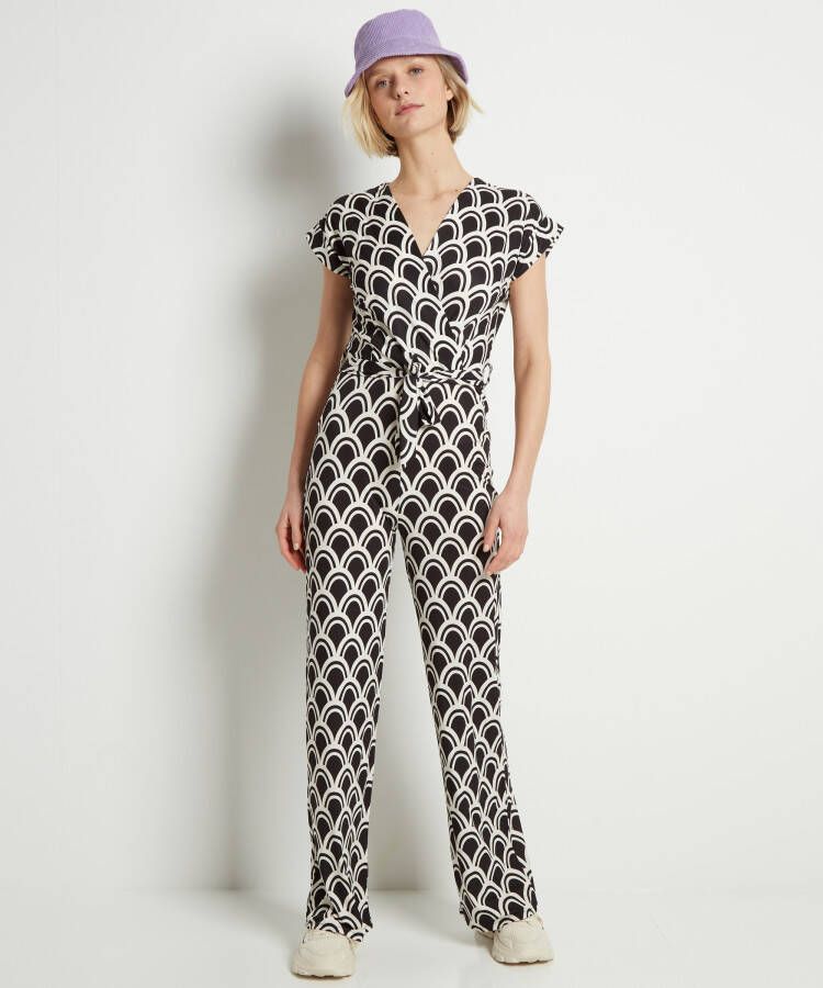 terStal Dames jumpsuit schubben print zwart in maat