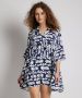 TerStal Dames korte wijde jurk blauw in maat - Thumbnail 1