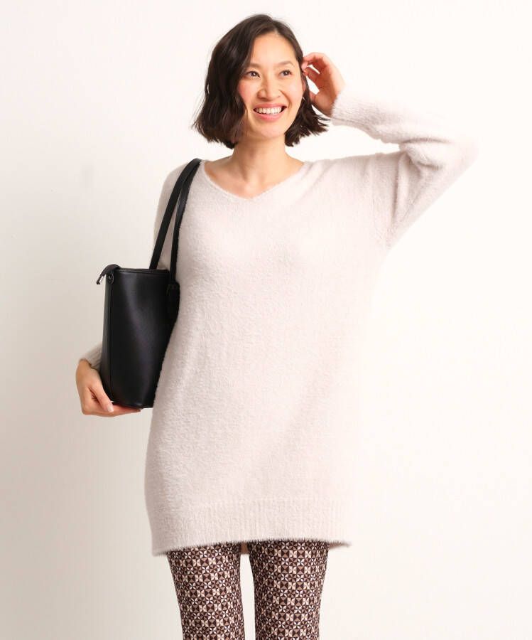 TerStal Dames lange fluffy trui off-white in maat