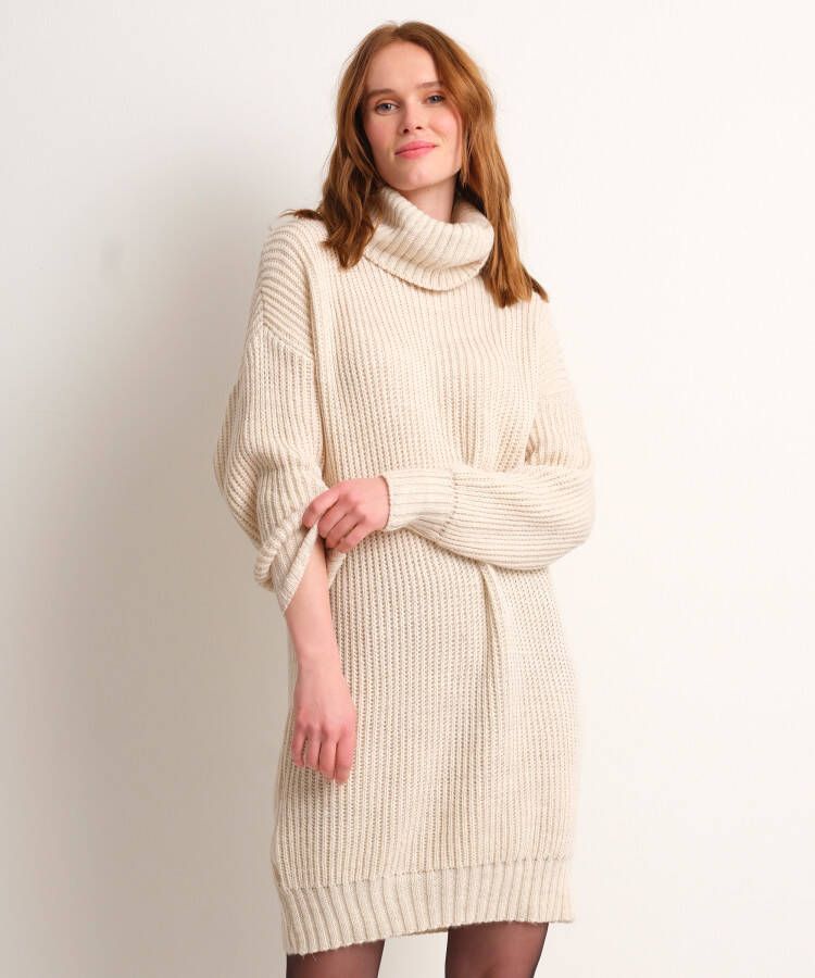 terStal Dames lange grofgebreide trui off-white in maat