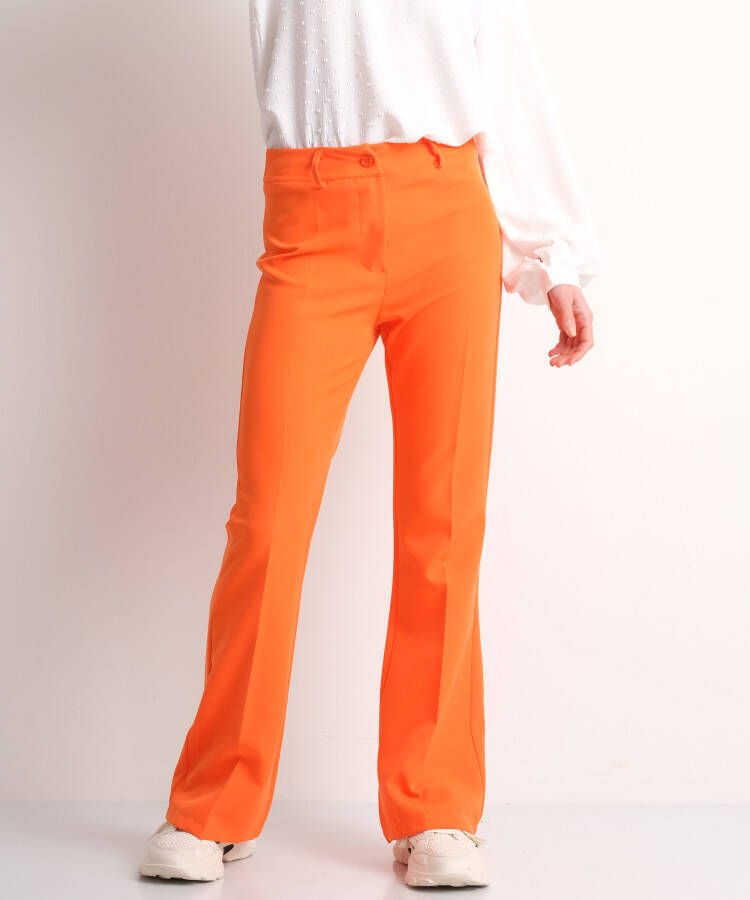 TerStal Dames oranje flared pantalon oranje in maat